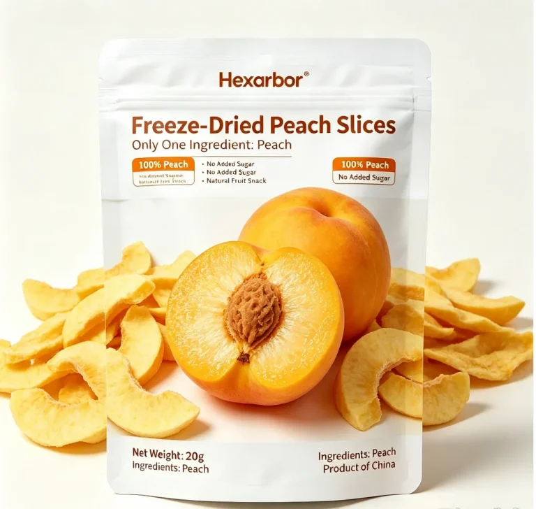 Freeze-dried yellow peach crisps, product image 1