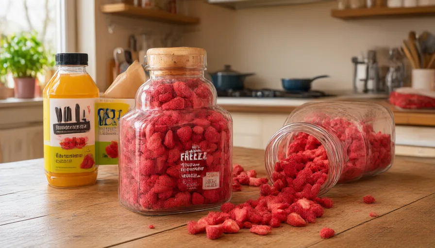 Freeze-dried strawberry crisps (HB-FD-ST38) in service