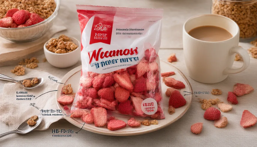 Freeze-dried strawberry crisps (HB-FD-ST38) in service